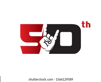 Number 50 logo or symbol template design