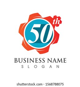 Number 50 logo or symbol template design creative