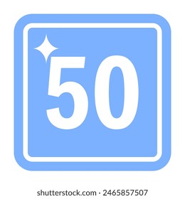 Number 50 vector illustration flat design isolated on white background