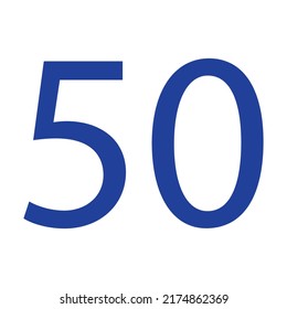 NÚMERO 50 ILUSTRACIÓN DE VECTORES AISLADA EN FONDO BLANCO