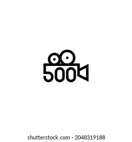 Number 500 film production logo. Can be used for film production logo or related business.