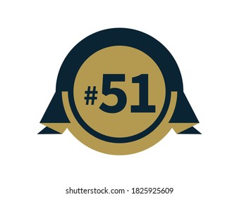 Number 51  badge design vector