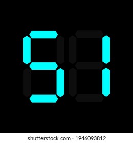 number 51 blue digital on black.