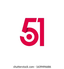 number 51 logo design template vector