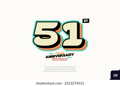 Nummer 51 Logo-Icon-Design, 51. Geburtstag-Logo-Nummer, 51. Jubiläum