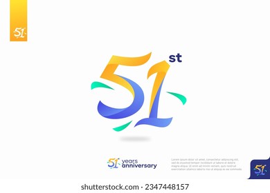 Number 51 logo icon design, 51st birthday logo number, anniversary 51