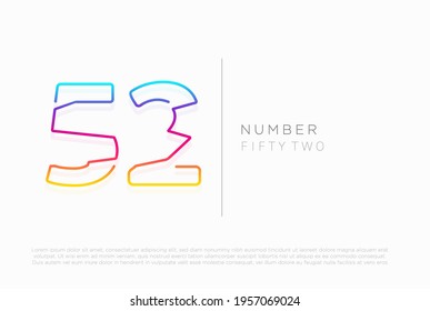 Number 52 fifty two logo icon design, vector template