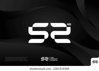 Number 52 logo icon design 52nd birthday logo number anniversary 52