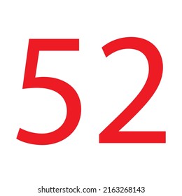 NUMBER 52 SIMPLE CLIP ART VECTOR ILLUSTRATION