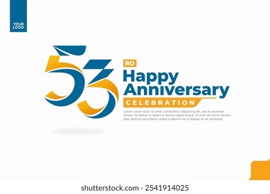 Number 53 logo icon design, 53rd birthday logo number, anniversary 53