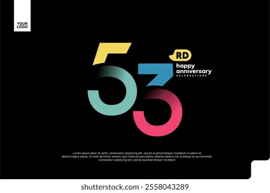 Number 53 logo icon design, 53rd birthday logo number, anniversary 53