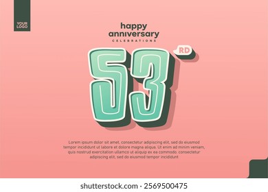 Number 53 logo icon design, 53rd birthday logo number, anniversary 53