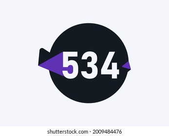 Number 534 logo icon design vector image