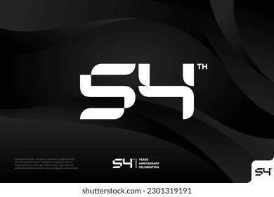 Number 54 logo icon design 54th birthday logo number anniversary 54