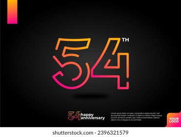 Nummer 54 Logo-Icon-Design, 54. Geburtstag-Logo-Nummer, 54. Jubiläum