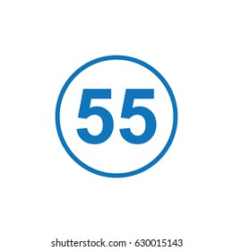 Number 55 icon illustration isolated vector sign symbol