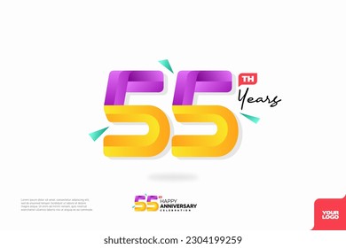 Number 55 logo icon design, 55th birthday logo number, anniversary 55