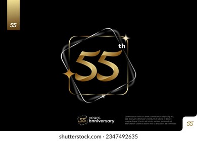Diseño del icono del logo número 55, número del logo de 55 años, aniversario 55
