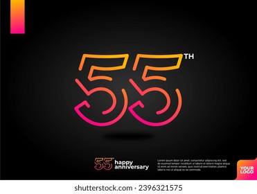 Nummer 55 Logo-Icon-Design, 55. Geburtstag-Logo-Nummer, 55. Jubiläum
