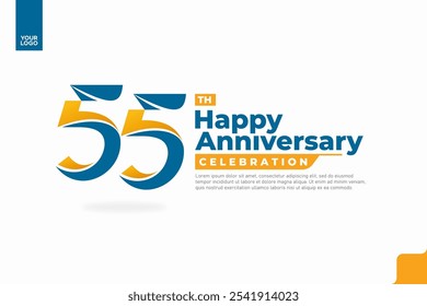 Number 55 logo icon design, 55th birthday logo number, anniversary 55