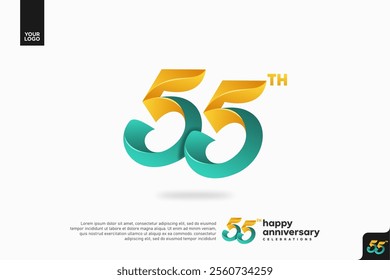 Number 55 logo icon design, 55th birthday logo number, anniversary 55