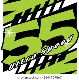 Nummer 55 Vektordesign, grün gefärbtes Konzept.