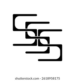 Number 555 vector design logo with black and white background.
