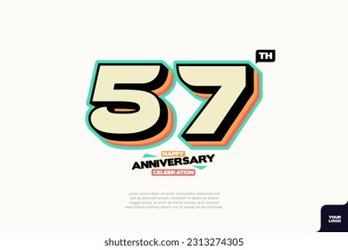 Nummer 57 Logo-Icon-Design, 57. Geburtstag-Logo-Nummer, 57. Jubiläum