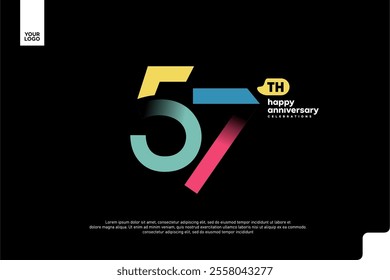 Number 57 logo icon design, 57th birthday logo number, anniversary 57