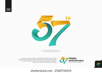 Number 57 logo icon design, 57th birthday logo number, anniversary 57