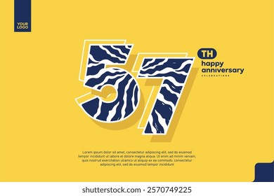 Number 57 logo icon design, 57th birthday logo number, anniversary 57