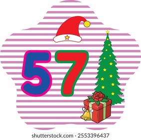 Number 57  Vector Art Illustration