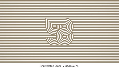 Number 58 logo design Inspiration, Number 58 logo multi line style that blends into the line background, flat design logo template, vector illustration