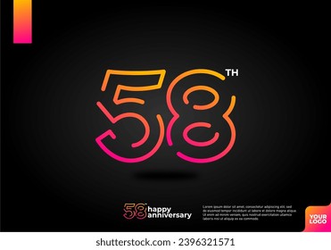 Number 58 logo icon design, 58th birthday logo number, anniversary 58