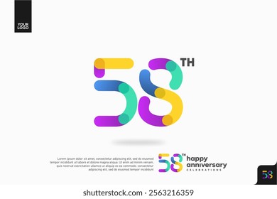 Number 58 logo icon design, 58th birthday logo number, anniversary 58