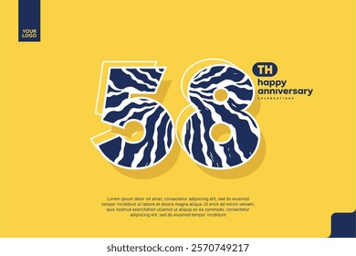 Number 58 logo icon design, 58th birthday logo number, anniversary 58