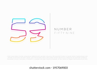 Number 59 fifty nine logo icon design, vector template