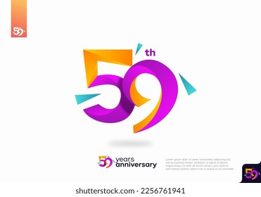 Nummer 59 Logo-Icon-Design, 59. Geburtstag-Logo-Nummer, 59.