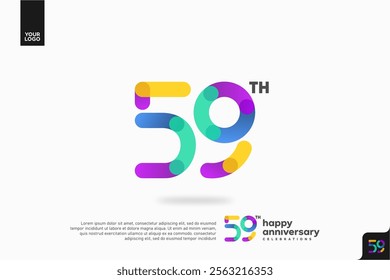 Number 59 logo icon design, 59th birthday logo number, anniversary 59