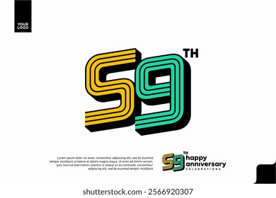 Number 59 logo icon design, 59th birthday logo number, anniversary 59