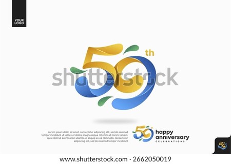 Number 59 logo icon design, 59th birthday logo number, anniversary 59