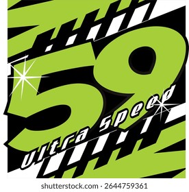 Number 59 vector design, elegant green colored concept.