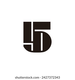 número 5d simple rayas geométricas logo vector 