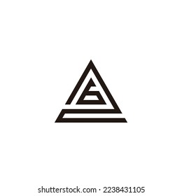 Número 6 en 2, símbolo geométrico triangular simple vector de logotipo