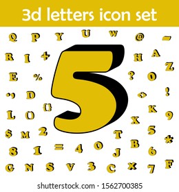 Number 6, 3d icon. 3D words, letters icons universal set for web and mobile