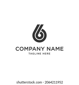 Number 6 and 66 vector font alphabet logo design template