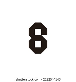Number 6 or 8, square geometric symbol simple logo vector