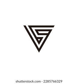 Number 6 and 9 triangle geometric symbol simple logo vector