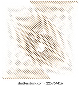 Number 6 - Abstract dotted optical illusion alphabet 
