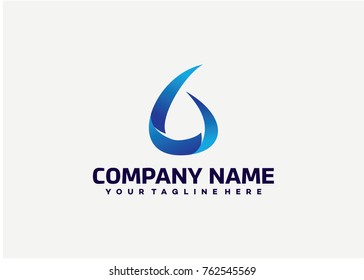 Number 6 Abstract Logo Template Design. Creative Vector Emblem for Icon or Design Concept